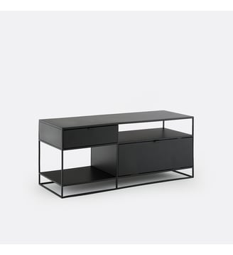 Meuble TV en métal acier, largeur 120 cm - La Redoute Interieurs - Noir