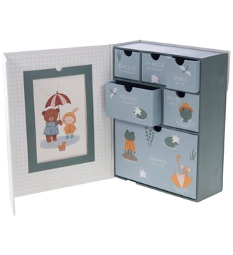 Coffret souvenirs naissance ourson Gaston - Amadeus - Marron