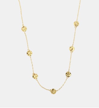 Collier chaîne fine avec disques martelés en acier inoxydable - Balaboosté - Doré
