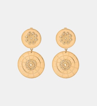 Boucles d'oreilles pendantes clips   - Farah - Satellite - Doré