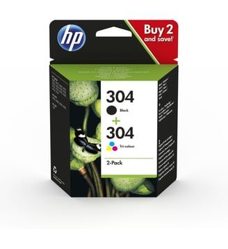 Cartouche d'encre 304 Noire + 3 couleurs - HP - Multicolore