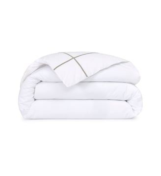 Housse de couette en percale de coton bleu, Athéna Yves Delorme