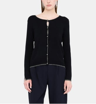 Cardigan avec détails en Lurex® - Liu Jo - Noir