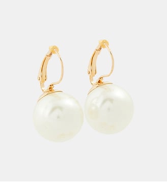 Boucles d'oreilles dormeuses perles de verre 18mm - Balaboosté - Blanc