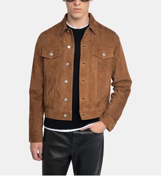 Veste Bases Cuir Suede - Zadig&Voltaire - Marron cognac