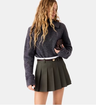 Short effet jupe plissée - Maje - Kaki