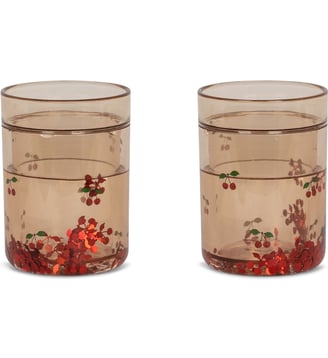 Lot de 2 gobelets à paillettes - Konges Slojd - Rouge