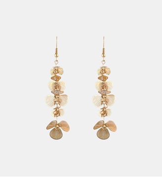 Longues boucles d'oreilles à pétales en filigrane doré - Balaboosté - Doré