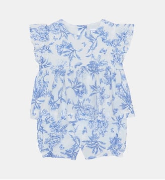 Ensemble court -  coton imprimé inspiration toile de jouy - Tartine Et Chocolat - Bleu