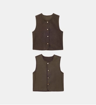 Veste col rond uni VINKO - La Petite Etoile - Marron