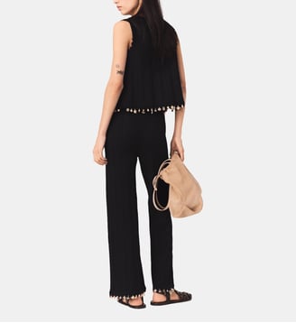 Pantalon en maille avec bijoux - Maje - Noir