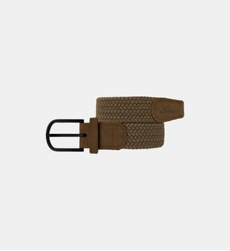 Ceinture tressée élastique en daim - Billybelt - Marron cacao