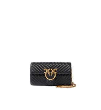 Portefeuille love bag one wallet chevron - Pinko - Noir or antique