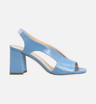 Sandale emma - cuir vernis - Colisée Paris - Bleu clair