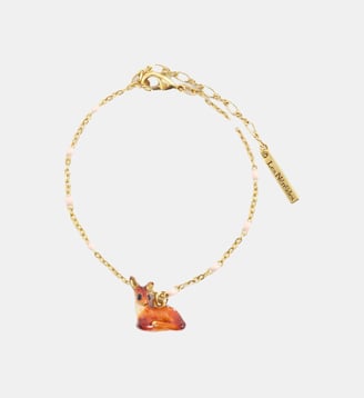 Bracelet pendentif faon - Les Néréides - Marron
