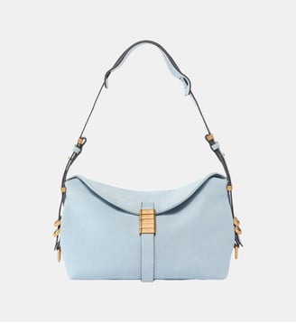 Petit sac à bandoulière en daim de selle - Pinko - Bleu ciel