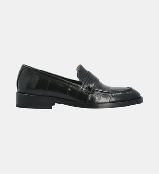 Mocassin benjamine - cuir imprimé façon animalier - Colisée Paris - Noir