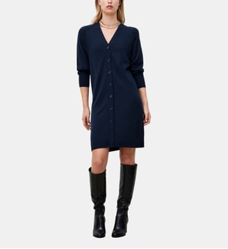 Robe rmolly - Motif uni - Laine rws - Caroll - Bleu marine