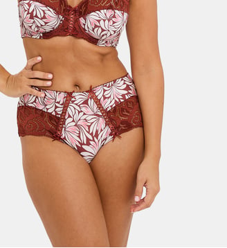 Shorty Amelie Print - Sans Complexe - Floral rouge cabernet