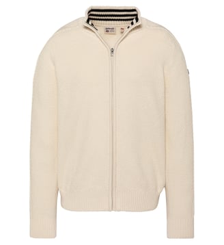 Cardigan en maille texturée - Schott - Écru