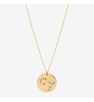 Collier doré gémeaux - galaxie - Gémeaux - Caroline Najman - Cristal blanc