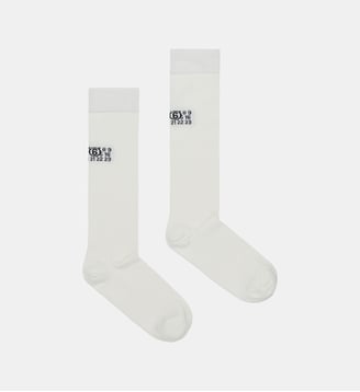 Chaussettes avec logo numérique - MM6 Maison Margiela - Blanc