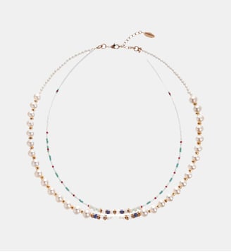 Collier multiliens perles avec pendentif coquillage KERENA - Hipanema - Blanc