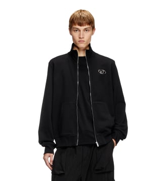 Sweat-shirt zippé avec logo métallisé - Diesel - Noir