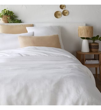 Housse de couette biface lin et coton lavés Annaba La Redoute Interieurs