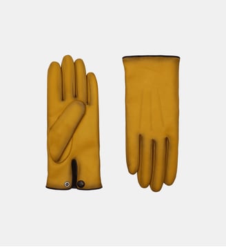 Gants Rick Homme Cuir Doublés Cachemire - Agnelle - Moutarde patine et moka
