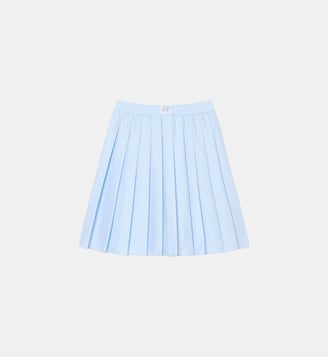 Jupe plissée mi-longue effet Petit Piqué - Lacoste - Bleu clair
