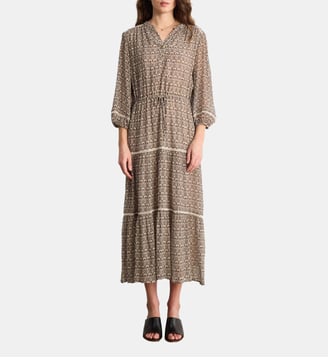Robe longue imprimé à lurex - APPOLINE - Pablo - Naturel