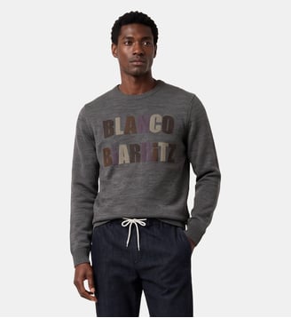 Pull Mohan jacquard BLANCO BIARRITZ col rond - Serge Blanco - Gris chine