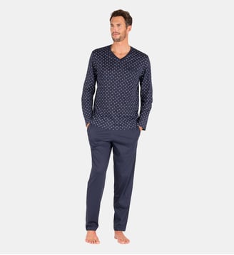 Pyjama long col V, MERCERISE Eminence