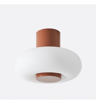 Plafonnier ou applique, en métal fer et opaline - La Redoute Interieurs - Brun