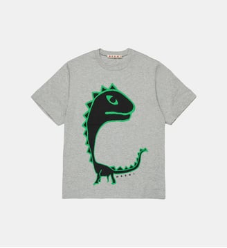 T-shirt à imprimé dinosaure - Marni - Inox gris mélangé