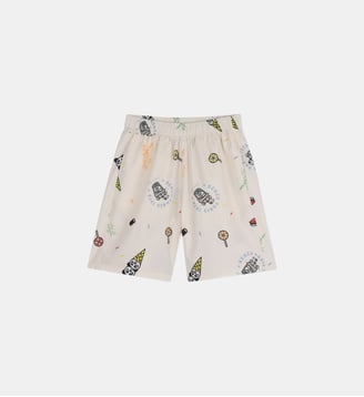 Bermuda en popeline - Kenzo Kids - Beige et rose