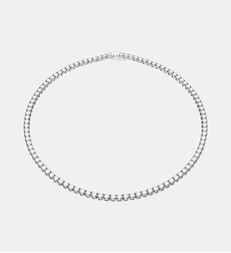 Collier Matrix Tennis, Métal rhodié - Swarovski - White et rrhodium plated