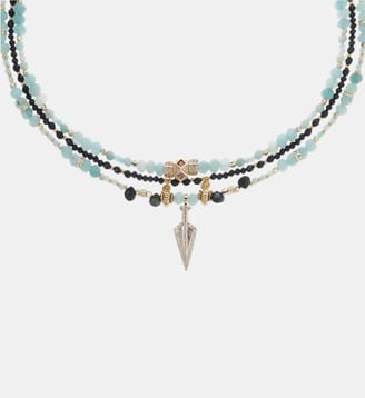 Collier multirangs perles et pendentif TAHONI - Hipanema - Jade