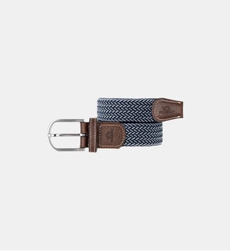 Ceinture tressée élastique Bogota - Billybelt - Beige et bleu