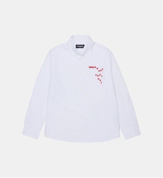 Chemise à manches longues avec logo - Dsquared2 - Blanc
