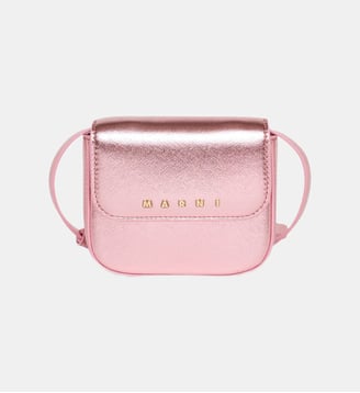 Sac bandoulière avec rabat frontal - Marni - Rose