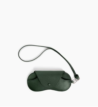 Etui à lunettes charms en cuir grainé - Le Tanneur - Vert malachite