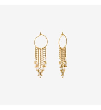 Boucles d'oreilles dorées petit modèle - FOLK - Caroline Najman - Blanc