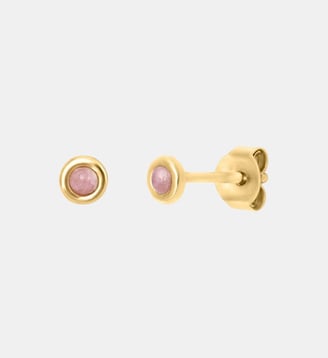 Boucles d'oreilles dorées rhodochrosite - tiny - Caroline Najman - Rose