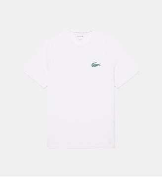 T-shirt d'intérieur coton imprimé crocodile - Lacoste - Blanc et vert