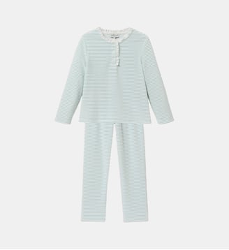 Pyjama en velours rayé - Cyrillus - Rayure bleue