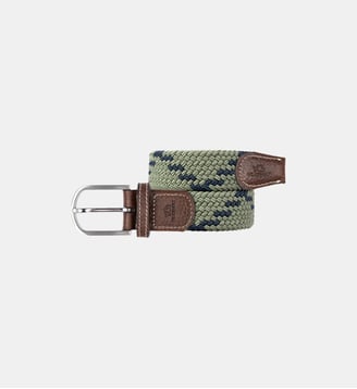 Ceinture tressée élastique Uluru - Billybelt - Vert clair et bleu