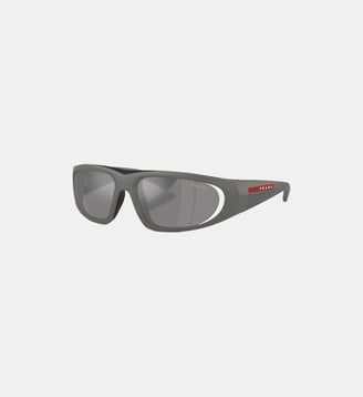 Lunettes de soleil Irrégulier PS B03S - Prada Linea Rossa - Gris métallisé