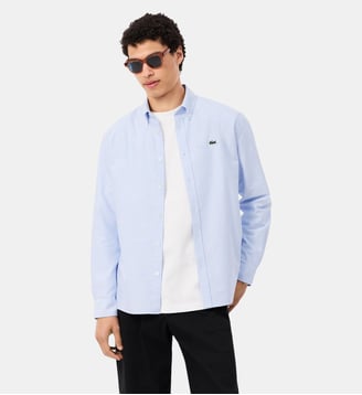 Chemise Oxford rayée regular fit - Lacoste - Bleu blanc
